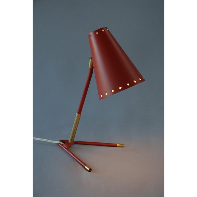 A rare and highly sculptural model 8260 table lamp produced by boréns borås, sweden, during the 1950s. Designed to...