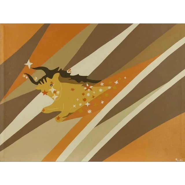 Genny Puccini, Taurus, 1973, Acrylic on Canvas For Sale - Image 4 of 4