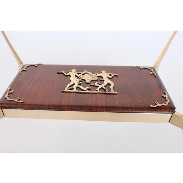 Italian Coffee Table in Brass and Mahogany, 1950s For Sale - Image 10 of 18