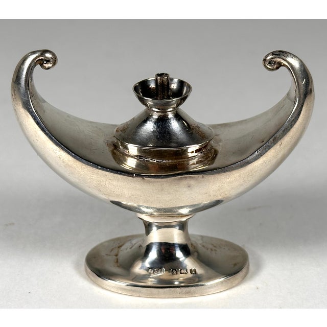 1910s Sterling Aladdin Lamp of Learning Cigar Table Lighter by Marks & Cohen For Sale - Image 6 of 18