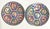 Clean, elegant Neiman Marcus decorative set featuring floral Asian-inspired plates and bowls with pewter and ceramic...