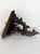 Antique hand-carved wooden wall console shelf featuring an elegant Rococo-inspired design with richly scrolling acanthus...