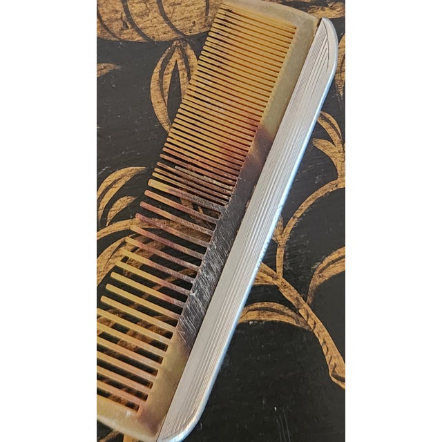 English Art Deco Sterling Silver Grooming Trio by William Neale, Birmingham 1927 For Sale - Image 10 of 18