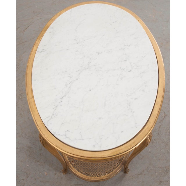 French 19th Louis XVI Style Oval Giltwood Occasional Table For Sale In Baton Rouge - Image 6 of 13