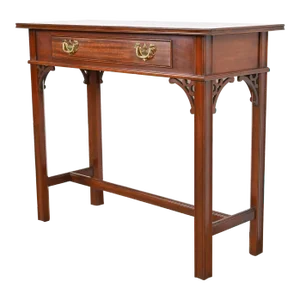 Councill Furniture Georgian Carved Banded Mahogany Console Table