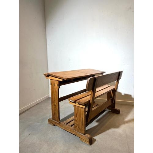 Vintage School Desk with Bench For Sale - Image 5 of 5