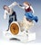 Architectural, curved base made of white porcelain with a horizontal recess and an arched indentation on the underside;...