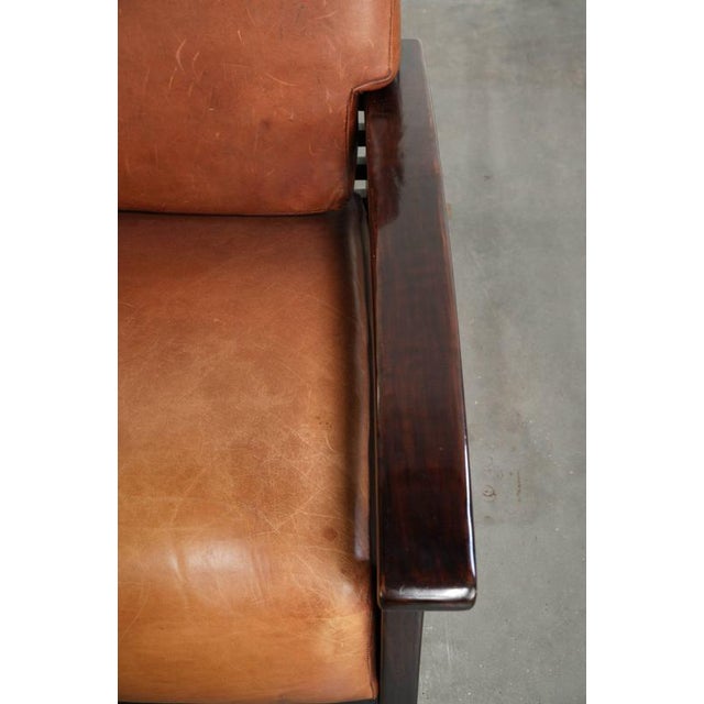 Brown Art Deco Cowhide Leather Lounge Chair For Sale - Image 8 of 13