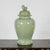 Chinese Crackle Green Celadon Lidded Vase with Stylized Foo Dog Finial For Sale - Image 3 of 12