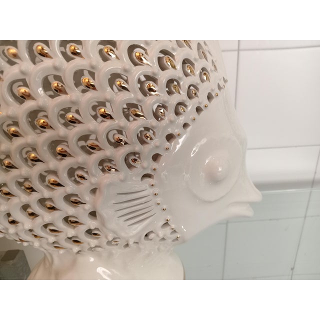 Ceramic Fish Lamp from G.E.S Sesto Fiorentino, 1980s For Sale - Image 7 of 10