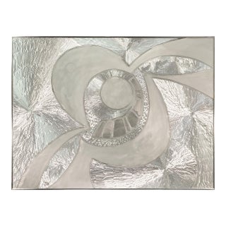Greg Clark – Silver Swirls, Mid-Century Modern Wall Sculpture Mixed-Metal Art For Sale