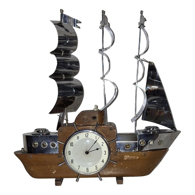 Vintage English Table Clock, 1950s For Sale