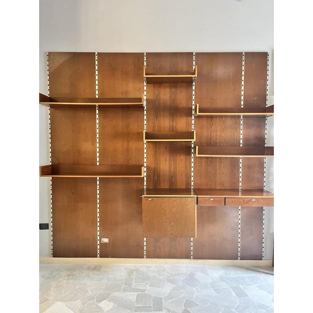 Vintage Wooden Boiserie Bookcase with Shelves, 1960s For Sale - Image 4 of 4