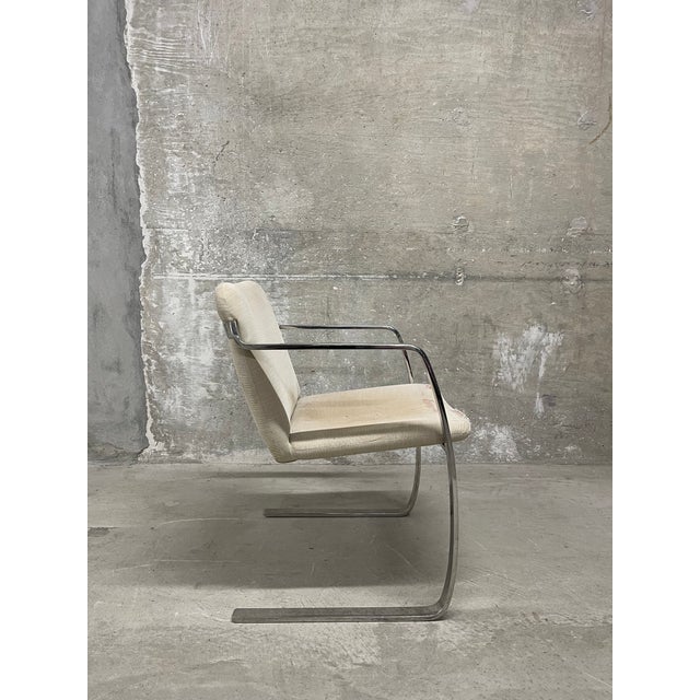 Mid 20th Century Set of Three Mid Century Modern Chrome Flat-Bar Dining, Office, or Accent Armchairs For Sale - Image 5 of 14