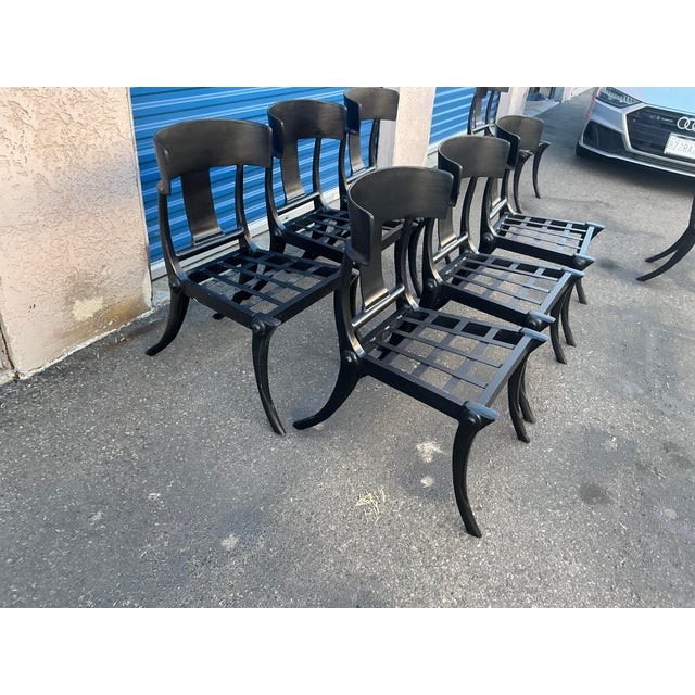 Modern Mid-Century Style Klismos Patio Dining Chairs -6 For Sale - Image 9 of 13