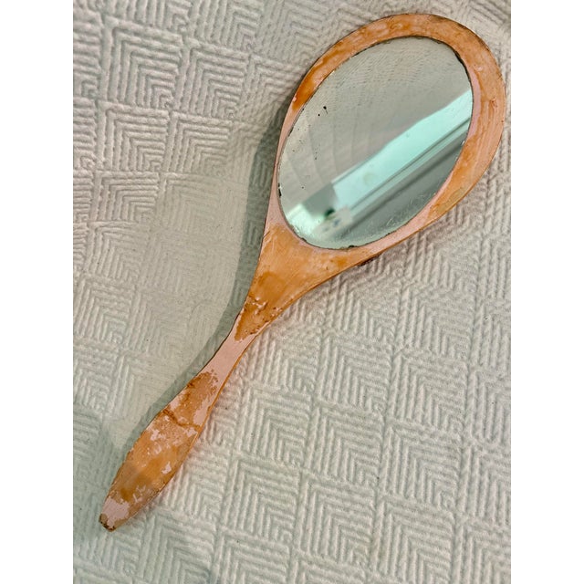 Mid-Century Mermaid Grotto Sailors Valentine Sea Shell Encrusted Vanity Hand Mirror For Sale - Image 10 of 12