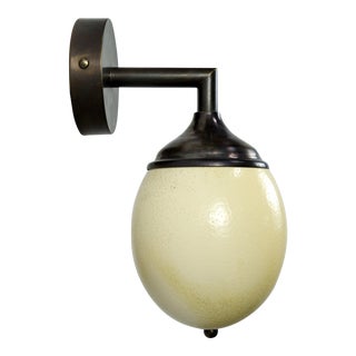 Ostrich Egg Cast Brass Arm Sconce For Sale