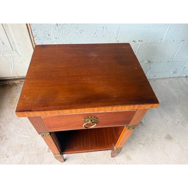 Mid 20th Century Pair of French Emprire Style Matching Open Door Nightstands For Sale - Image 10 of 13