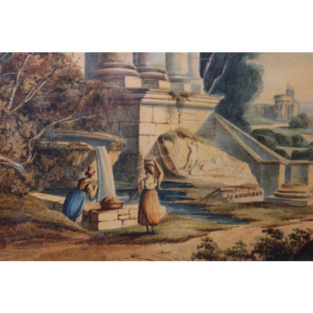 Late 19th Century Baroque Style Capriccio Landscape View with Figures For Sale - Image 4 of 5