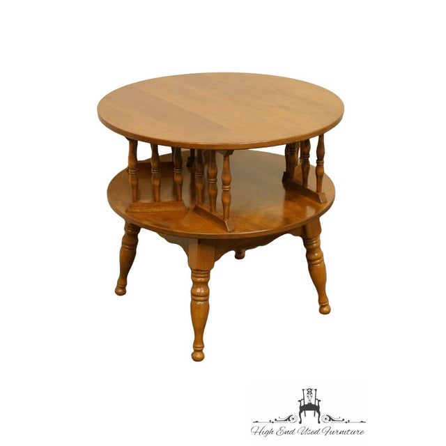 Ethan Allen Baumritter Heirloom Nutmeg 28" Round Rotating Drum / End