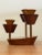 Unusual artisan made tiered candelabra in Walnut. Very good condition, with light wear. Signed to underneath in what...