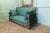 Large Reception Salon Chaise Lounge in Green Velvet For Sale - Image 6 of 9