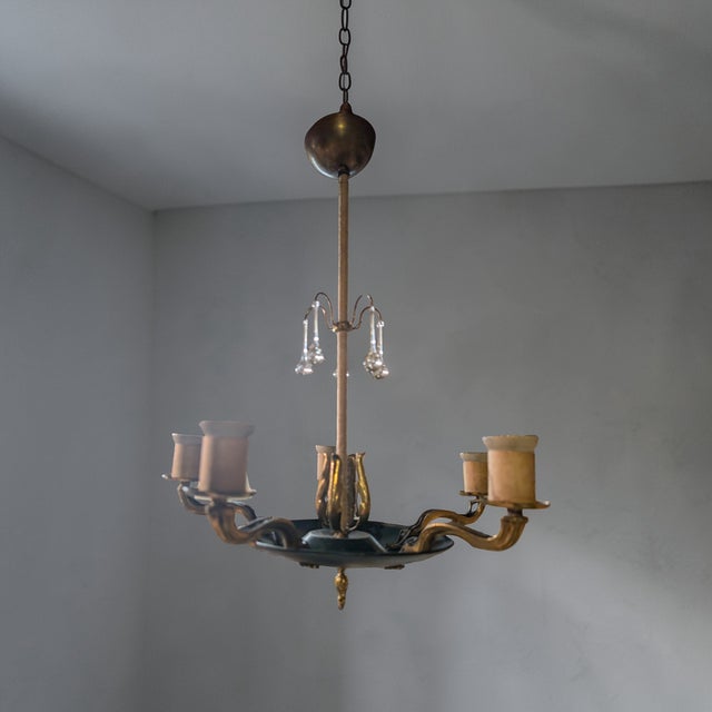 Beige Vintage Chandelier by Paavo Tynell for Oy Taito Ab, 1930s For Sale - Image 8 of 18