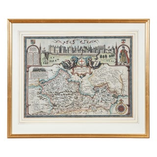 17th Century Map of the Barkshire by John Speed, 1616 For Sale