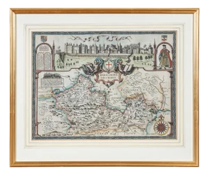 17th Century Map of the Barkshire by John Speed, 1616