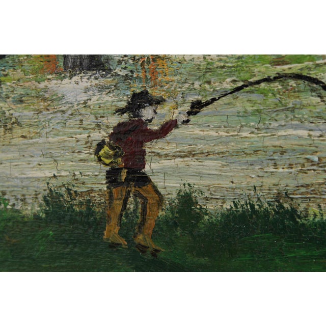 Paint Roy Landenberger Framed Oil on Canvas Painting of Old Stone Mill - Signed For Sale - Image 7 of 14