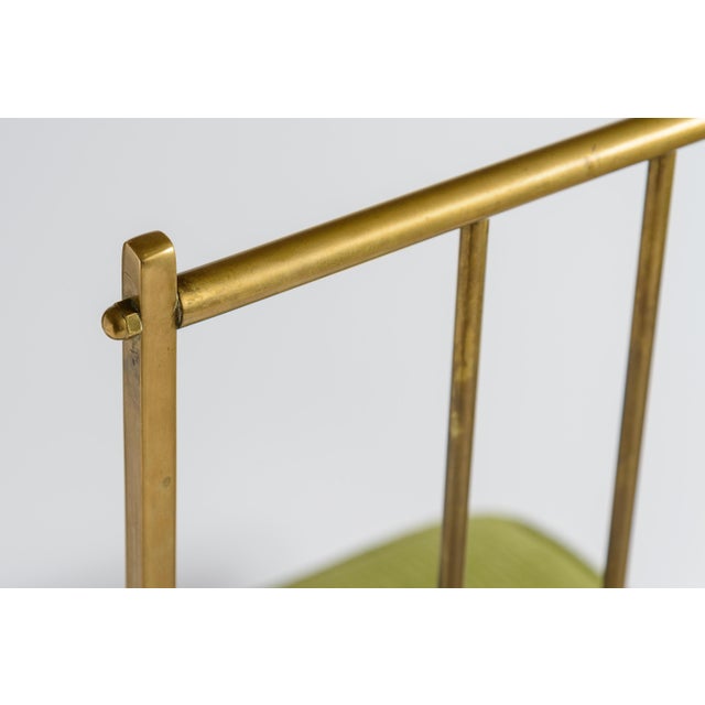 1950s Mid-Century Italian Chiavari Solid Brass Side Chair With Green Cushion For Sale In West Palm - Image 6 of 12