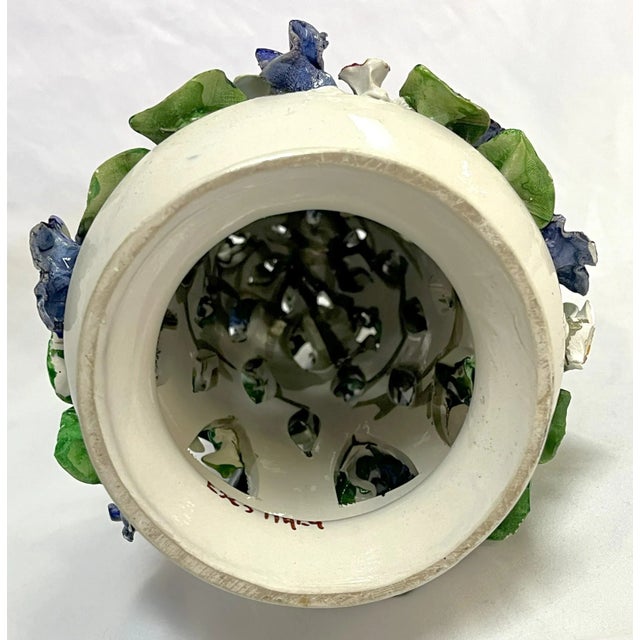 Vintage Italian Majolica Floral Topiary For Sale In West Palm - Image 6 of 12