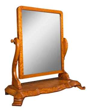 1850s Antique Victorian English Satinwood Dressing Table Mirror