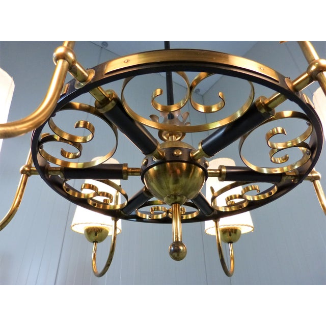 Large Brass Chandelier, Finland, 1950s For Sale - Image 14 of 18