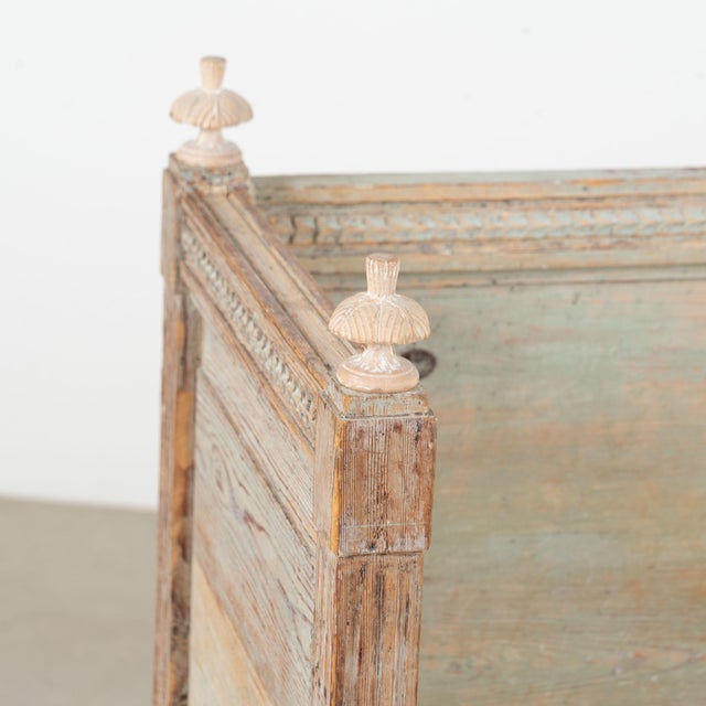 Early 19th Century Swedish Original Painted Gustavian Narrow Bench For Sale - Image 4 of 17