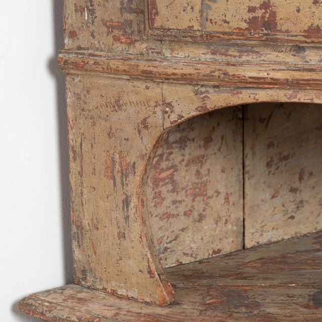 Brown 19th Century Swedish Original Painted Pine Corner Cabinet For Sale - Image 8 of 14