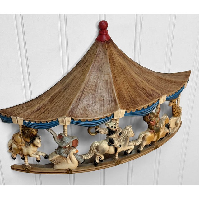 Vintage 1979 Circus Animal Carousel Wall Hanging Sculpture - 22" For Sale - Image 4 of 10