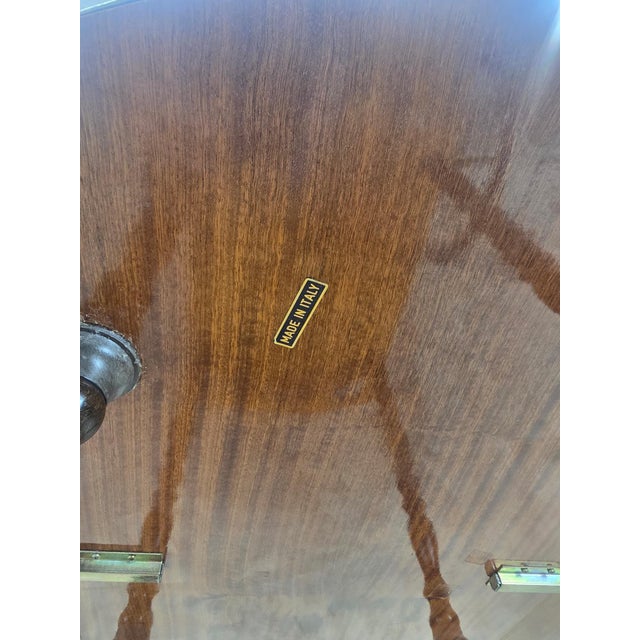 Vintage Italian Burl Marquetry Tea Bar Cart For Sale - Image 12 of 12