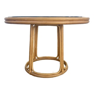 Boho Chic Rattan Dining Table or Entry Table For Sale