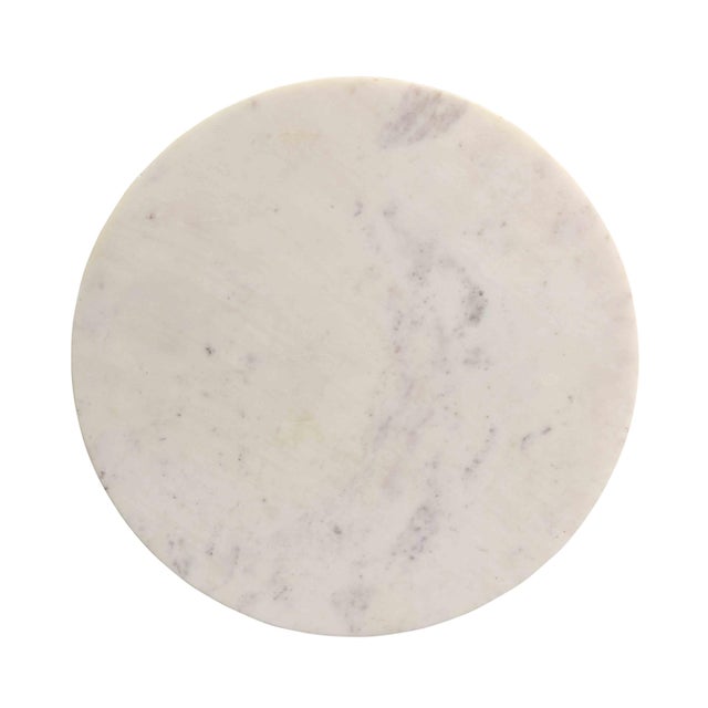 Transitional Indio White Marble Cocktail Table For Sale - Image 3 of 7