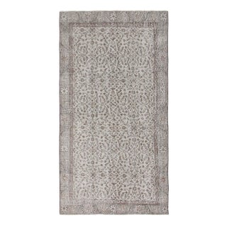 1960s Vintage Floral Turkish Area Rug - 3′5″ × 6′7″ For Sale