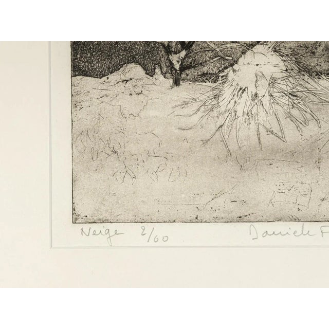 Danièle Fuchs, Neige, Black and White Etching on Paper, Framed For Sale - Image 4 of 8