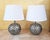 Contemporary Pair of Pierced Pewter Globe Table Lamps With Shades For Sale - Image 3 of 18