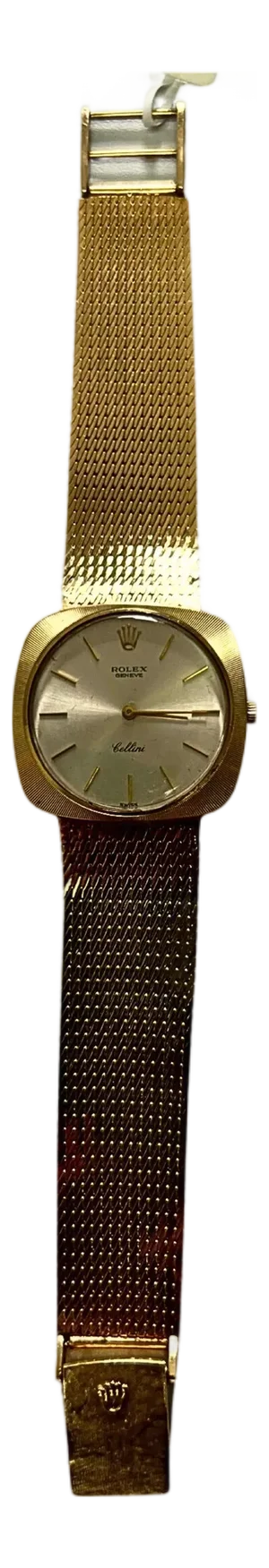 Rolex Cellini White Round Cushion Dial 14 Karat Yellow Gold Vintage Watch