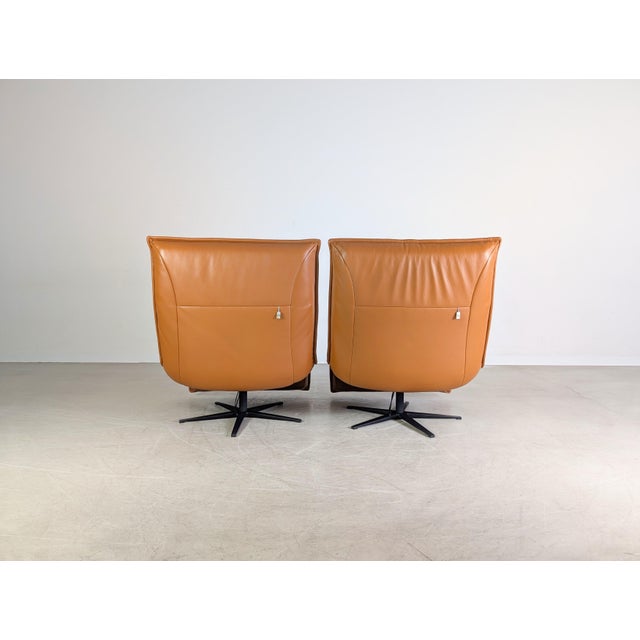 Epos Free Motion Armchair in Cognac Brown Leather from Koinor For Sale - Image 10 of 15