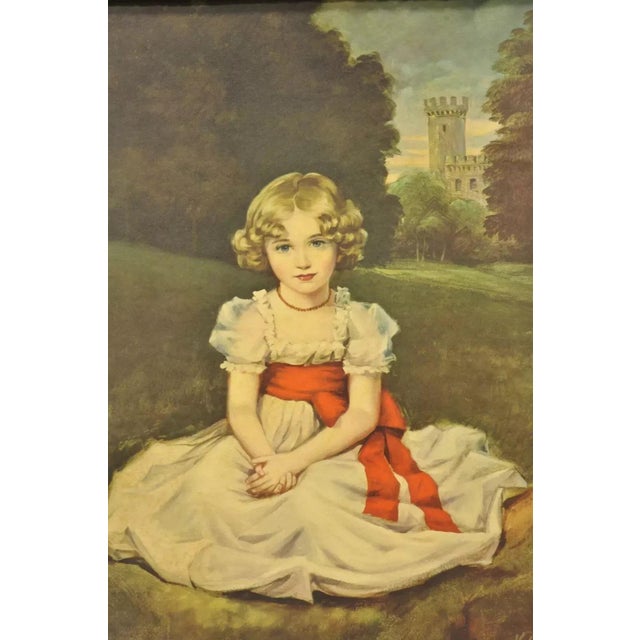 Early 20th Century Vintage Gold Frame Hans Volkmann Art Print Little Princess Girl Lord Seaham Boy For Sale - Image 5 of 12