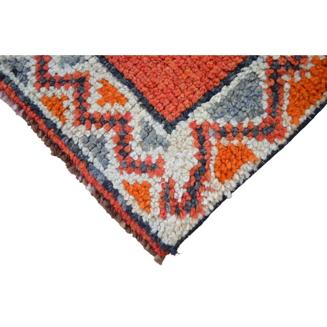 Hand-Knotted Tribal Geometric Design Turkish Runner Rug . Hallway Rug Kitchen Decor - 3′3″ X 10′4″ For Sale - Image 13 of 15