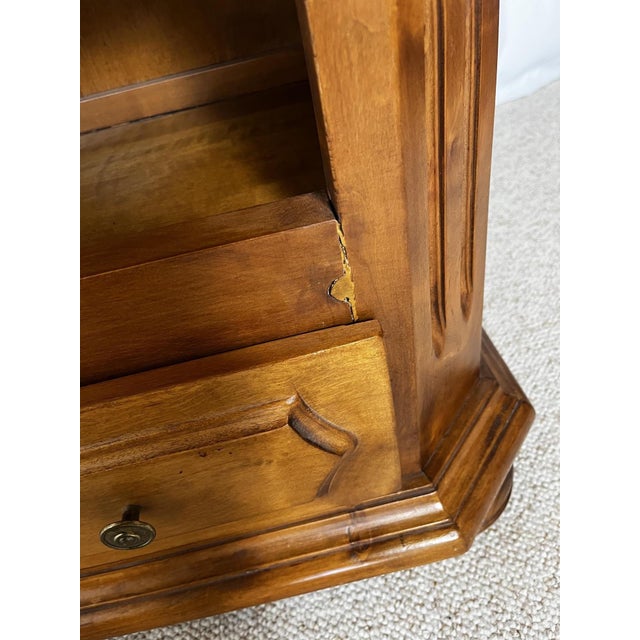 Brown Vintage French Open Bookcase in Cherry Wood, 1950 For Sale - Image 8 of 15