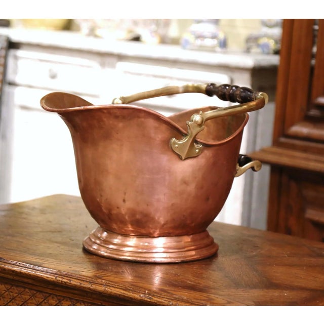 19th Century English Victorian Copper and Brass Coal Bucket For Sale - Image 10 of 10