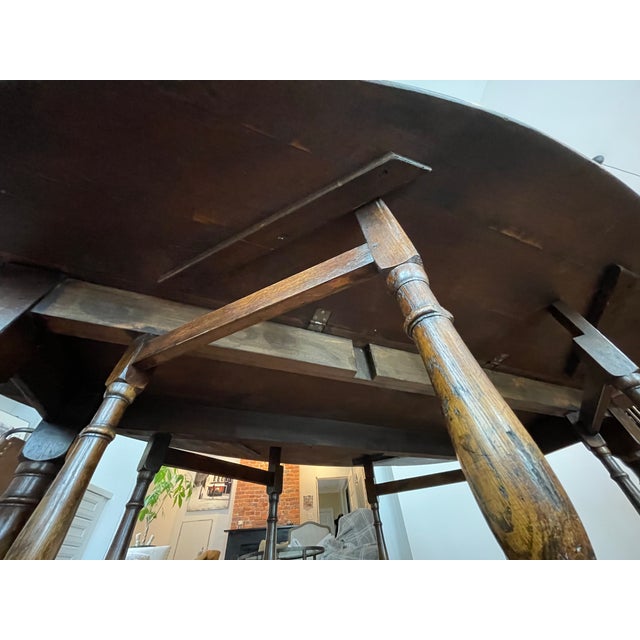 1980s English Windsor Gate Leg Drop Leaf Table and Chairs For Sale - Image 9 of 9